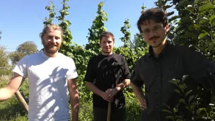 Yolain, Simon et Antoine, du Potager de Loire à La Riche. Début octobre, ils proposeront des cours de mathématiques et une découverte de la biodiversité dans le potager. 