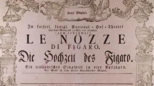 Affiche de 1786 des Noces de Figaro, par Wolfang Amadeus Mozart.