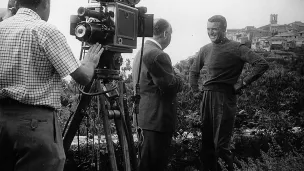 Alfred Hitchcock et Cary Grant en 1955 sur le tournage de "La Main au collet" © Wiki Commons. 