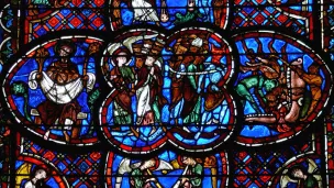 Vitrail du Jugement dernier en la cathédrale de Bourges.