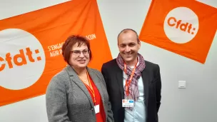 ©RCF Jura - 2021 - Laure Nicolaï et Laurent Berger en congrès à Dole