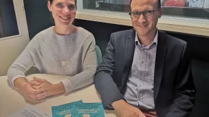 Cécile et Johan Rousseau-Dumarcet, médiateur, engagés dans la Semaine de la médiation dans L'Indre-et-Loire. 