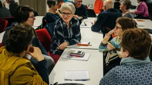 23 avril 2019 : Débat organisé par le diocèse de Laval et proposé à des clercs ou des laïcs engagés dans l'Église autour des questions d'abus (sexuels, de pouvoir ou d'autorité...) dans l'Église catholique. Laval (53), France. ©Jean-Matthieu GAUTIER/CIRIC