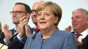Angela Merkel, au lendemain de sa victoire aux élections allemandes de 2017 © Wikipedia