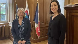 Brigitte Bourguignon, ministre déléguée à l'Autonomie et Florence Dabin, présidente du département de Maine-et-Loire © @BrigBourguignon