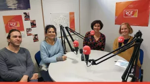 Cédric Thévenon, de Plantain Jardin, Isabelle et Marie Levallois d'Ecran Vert et Alice Leparc du collectif Aunis en Transition.