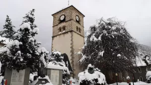 Clocher de Samoëns sous la neige ©RCF Haute-Savoie 2021