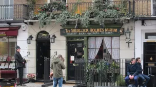the Sherlock Homes Museum, à Baker Street, Londres. © Image libre de droits.