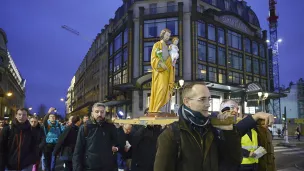 La marche de Saint-Joseph, lors du pèlerinage des pères de familles, le 1/03/2017 à Paris ©Corinne SIMON/CIRIC