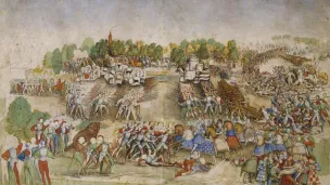 Détail d'une enluminure attribuée au Maître à la Ratière © Wikipedia