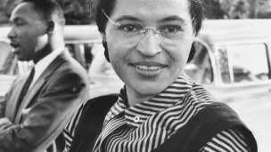 Rosa Parks en 1955 avec Martin Luther King © National Archives and Records Administration Records of the U.S. Information Agency Record Group 306