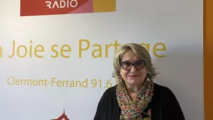 Régine Chantraine dans les studios de RCF