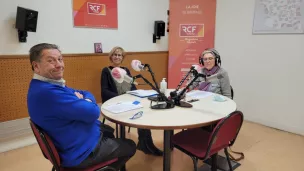 Bernard Baron, Irène Mieussens et Régine Acquier sur le plateau de A propos