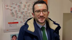 Fabien Robert, élu bordelais dans les locaux d'RCF Bordeaux ce lundi 31 janvier 2022 ©Clément Guerre