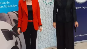 La ministre Agnès Pannier-Runacher et la PDG de Solvay Ilham Kadri à Tavaux @RCF Jura - Février 2022 