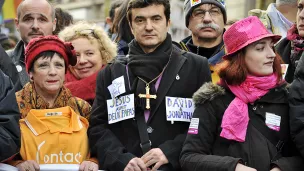 Patrick Sanguinetti, président de l'association David et Jonathan, lors de la manifestation pour le mariage pour tous, Paris, le 27/01/2013 ©Corinne SIMON/CIRIC