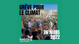 La manifestation bordelaise pour le climat, Youth for Climate, partir à 14h ce samedi 26 mars 2022 place de la Victoire ©Youthforclimatebordeaux