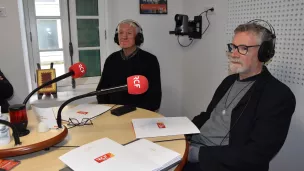 Michel Sacaze et Philippe Lecomte directeur et président fondateur de RCF Pays d'Aude