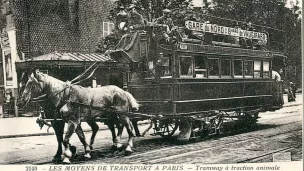 Un tramway hippomobile de la Compagnie générale des omnibus ©Wikimédia commons