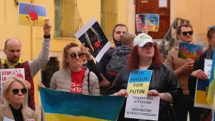 Mobilisation en soutien à l'Ukraine à Villefranche-sur-mer (Photo d'archives ©Laura Vergne)