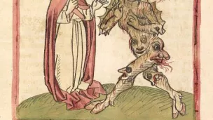 Le pape Sylvestre II et le Diable dans une illustration datant d'env. 1460 ©Wikimédia commons