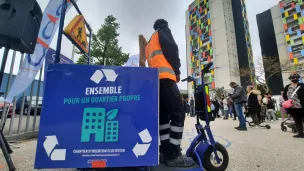 Les équipements pour ce chantier d'insertion écocitoyen avec une trottinette équipée - RCF 