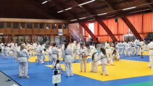 Les enfants des IME de l'Isère en pleine session de Judo à la Halle Clémenceau le mardi 5 avril 2022 - Photo UGA