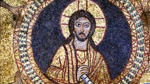 Christ pantocrator, mosaïque du IXe s., chapelle Saint-Zenon-Sainte-Praxède, Rome, Italie ©Marc GANTIER/CIRIC