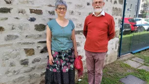 Anne Fauquignon, référente diocésaine de la démarche synodale et Marc Van Audenhage, participant à la démarche