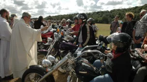 30e pèlerinage de la Madone des motards, Porcaro, Morbihan, le 15 août 2008 ©Isabelle GAUDIN/CIRIC