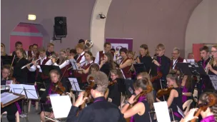 Les 2 orchestres réunis à Vertus en 2016