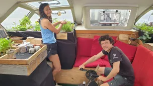 Caroline Pulz et Corentin de Chatelperron sur le Nomade des Mers @ Christophe Pluchon, RCF 2022