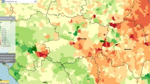 Carte de l'usage des pesticides commune par commune en Maine-et-Loire ©Solagro