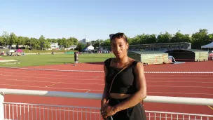 Jeanine-Assani Issouf sur la piste d'athlétisme à Beaublanc