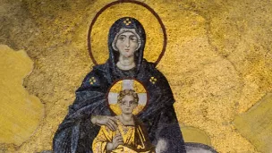 La Théotokos, mosaïque de l'abside (ixe siècle), ancienne basilique Sainte-Sophie de Constantinople ©Wikimédia commons
