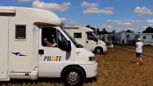 Les camping-cars rassemblés à Malestroit ©Diocèse de Vannes