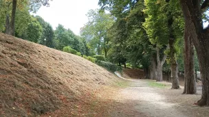 Sol jonché de feuilles dans les jardins de la Garenne à Vannes ©RCF Sud Bretagne