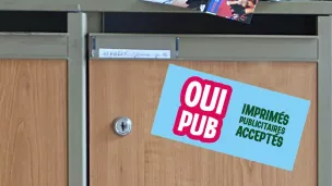 L'autocollant "oui pub" entre en vigueur dans les 49 communes de la métropole de Grenoble (photo : oui-pub.info)