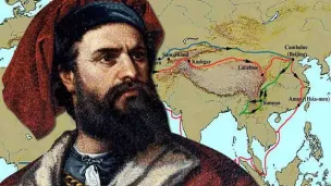 Marco Polo et son tracé de voyage / DR