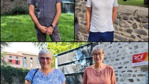 De droite à gauche et de haut en bas, Jacques Bonnaud, Didier Regaldo, Jeanne de Clérico, Thérèse Naud © Martin Obadia