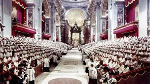 Image d'archive de l'ouverture du Concile Vatican II