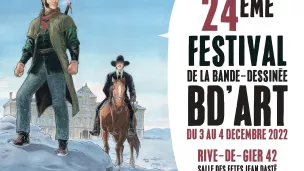 Affiche de la 24 édition du festival BD'Art à Rive de Gier