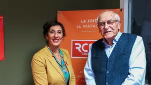 Chaynesse Khirouni, présidente du Conseil Départemental de Meurthe-et-Moselle, avec Jean-François Trorglic, animateur de Politiquement vôtre dans les studios de RCF Lorraine Nancy. ©RCF