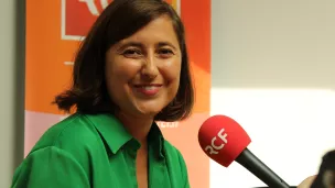 Magali Altounian dans le studio de RCF à Nice - Photo SCG