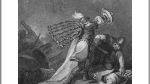 « Le sacrilège d’Antiochos » : un soldat séleucide profane la Menorah du Temple de Jérusalem. © Wikipedia.
