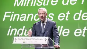 Bruno Le Maire, ministre des Finance, était invité au deuxième édition du "dîner des protestants", le 28/11/2022, Paris ©Corinne Simon / Hans Lucas