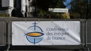 Abus sexuels : 11 évêques de l'Église catholique en France sont actuellement mis en cause, a révélé Mgr Éric de Moulins-Beaufort, le 07/11/2022 à Lourdes ©Hans Lucas
