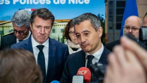Gérald Darmanin, ministre de l'Intérieur à Nice dans le futur hôtel des polices - Photo : Alejandro Martinez