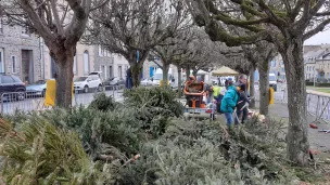 L'opération broyage de sapin de Noël, dans le quartier Saint-Michel, a eu lieu, le 4 janvier.