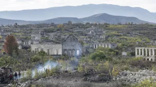 "Depuis le 12 décembre, le Haut-Karabakh est une prison à ciel ouvert, décrit Tigrane Yégavian (photo le 17/11/2022 ©Guillaume Origoni / Hans Lucas)